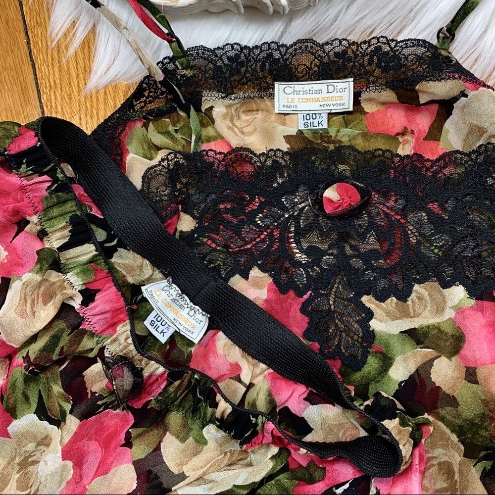 Sold🌹Vtg Christian Dior Floral Sleep Set🌹 - Picture 2 of 4